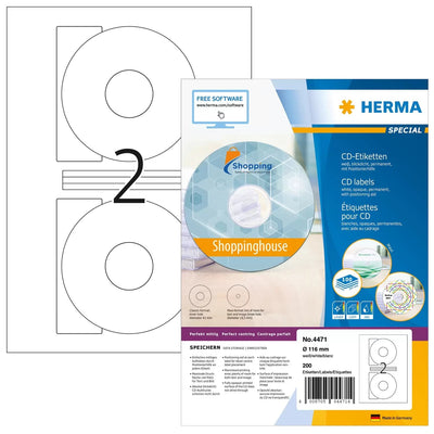 Herma 4471 Label Self-adhesive Círculo Permanente White 200 Pieces — image 1
