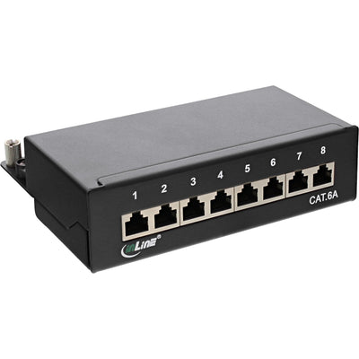 Inline Patch Panel CAT.6A Assembly Desk/Wall 8 Ports Black RAL9005 — image 1