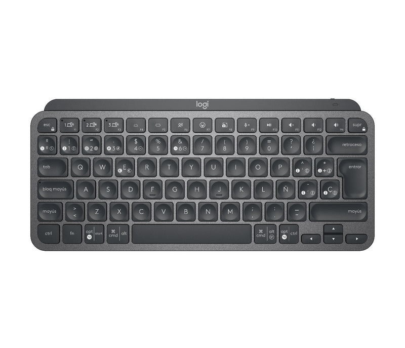 Logitech Keyboard Spanish Mx Keys Mini RF Wireless + Bluetooth QWERTY Graphite
