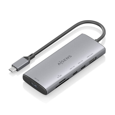 Aisens USB-C Dock 6 1, USB-C a 1x HDMI, 1x USB-A 10G, 2x USB-C 10G, 1XSD, 1XMICRO Sd, Grey 20CM — image 1