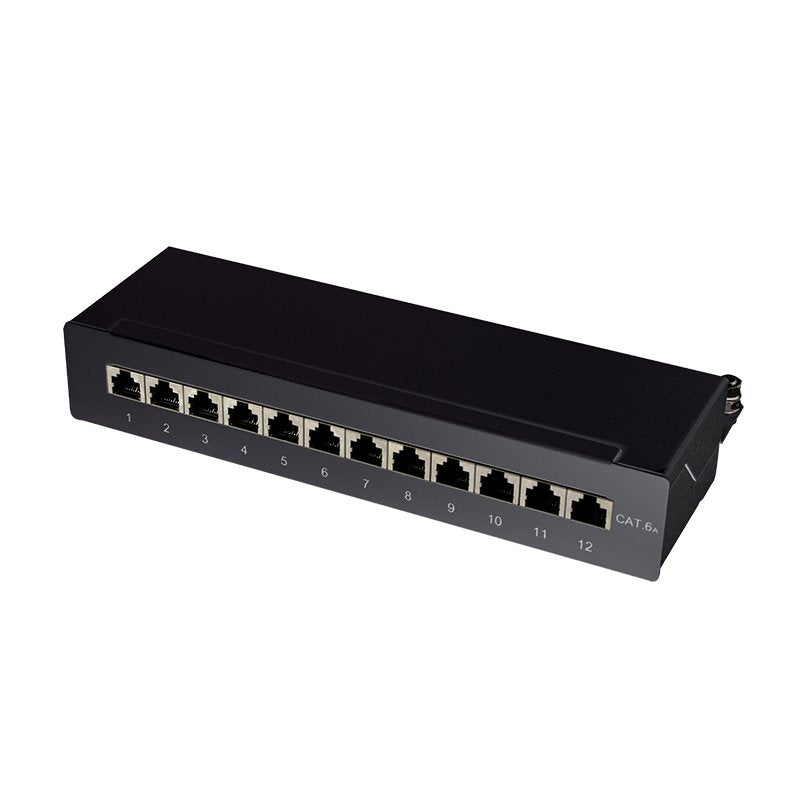 Logilink NP0019B Patchpanel Desk / Wall CAT.6A STP 12 Ports Black