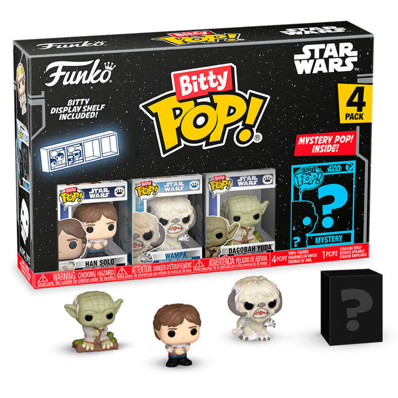 Blíster 4 Figuras Bitty Pop Star Wars Han Solo cuerpo