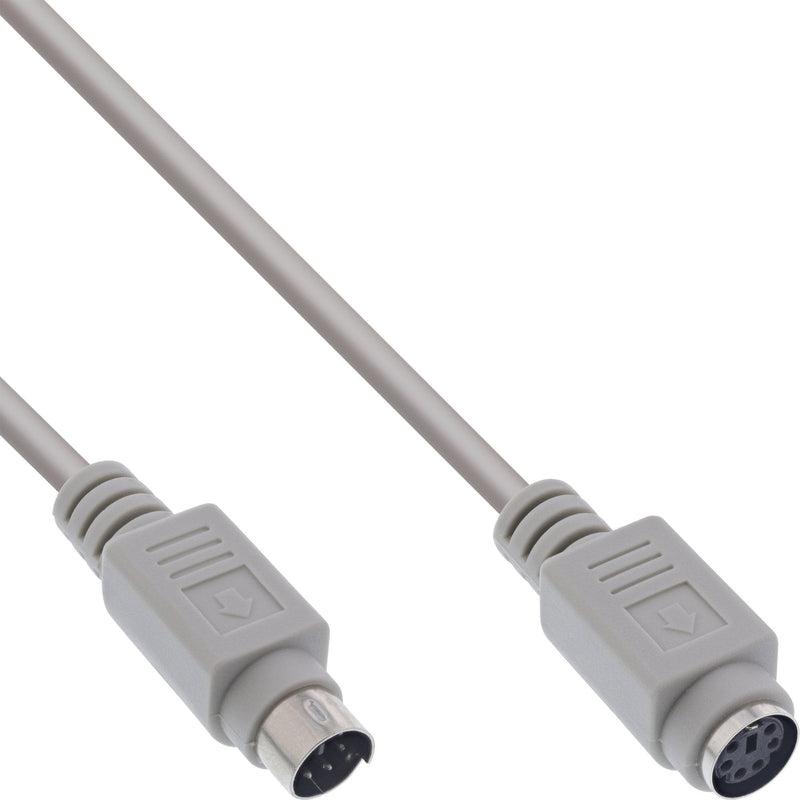 Inline Extensión Cable Ps/2 Male a Female Grey 5M