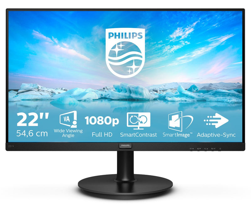 Philips Monitor V-line 221V8A 21.5' Full HD Multimedia Black