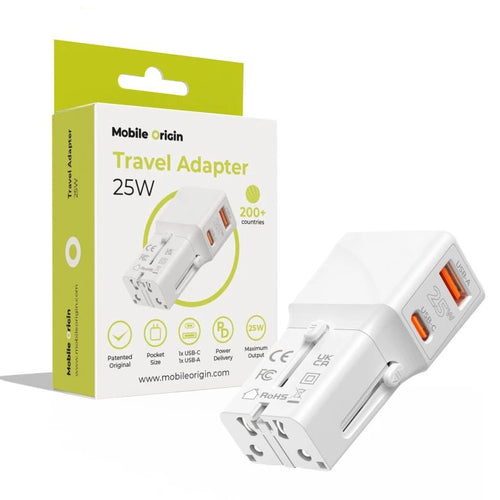Mobile Origin Travel Adapter 25W Eu/Us/Uk/Au, White — image 1