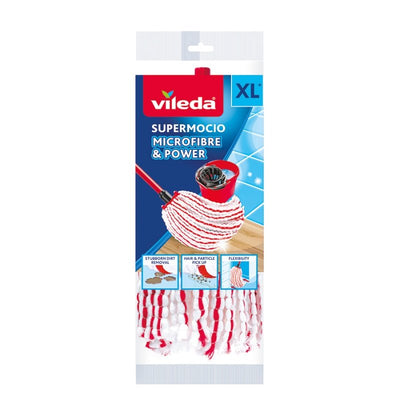 Vileda Microfibre & Power Head Mop Red White — image 1