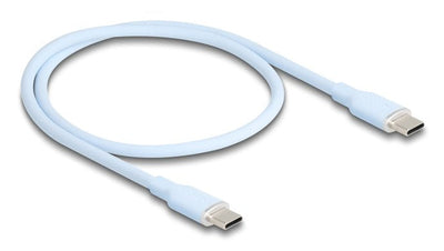 Delock 81233 USB Cable 2.0 USB Type-c™ Male a Male PD 3.0 60W 0,5M Blue Silicone — image 1