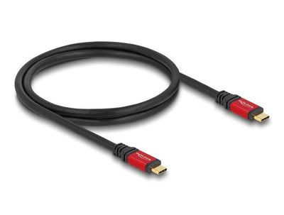 Delock 80040 USB Cable 2.0 USB Type-c™ Male a Male PD 3.0 100W E-marker 1M Red Metal — image 1