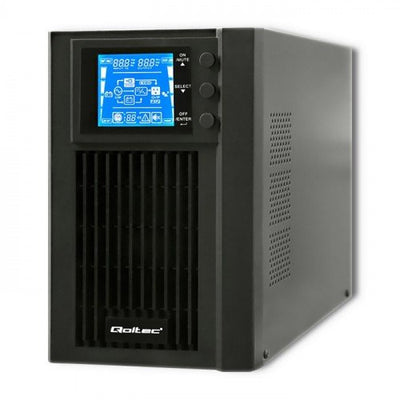 Qoltec 53042 Uninterruptible Power Supply On-line 1KVA 800W LCD USB — image 1