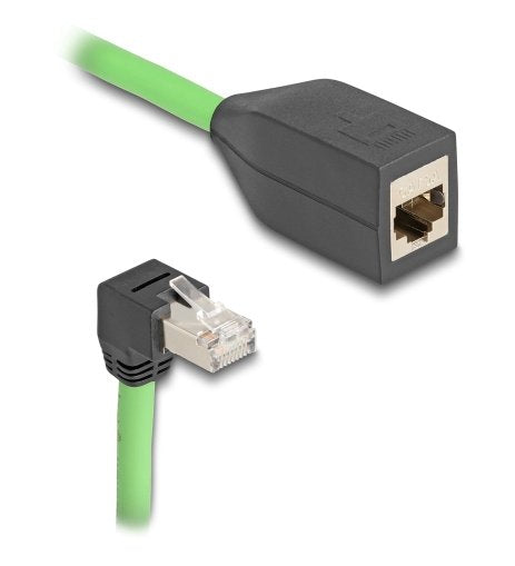 Delock RJ45 Network Cable Alargador CAT.6A Connector Male Abajo Angulado a Connector Female Sf UTP Schleppkett