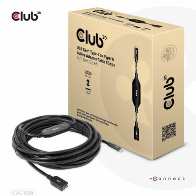 CLUB3D USB Cable 3.2 Typ C USB Typ a 5Gbps M/H 10M Retail — image 1