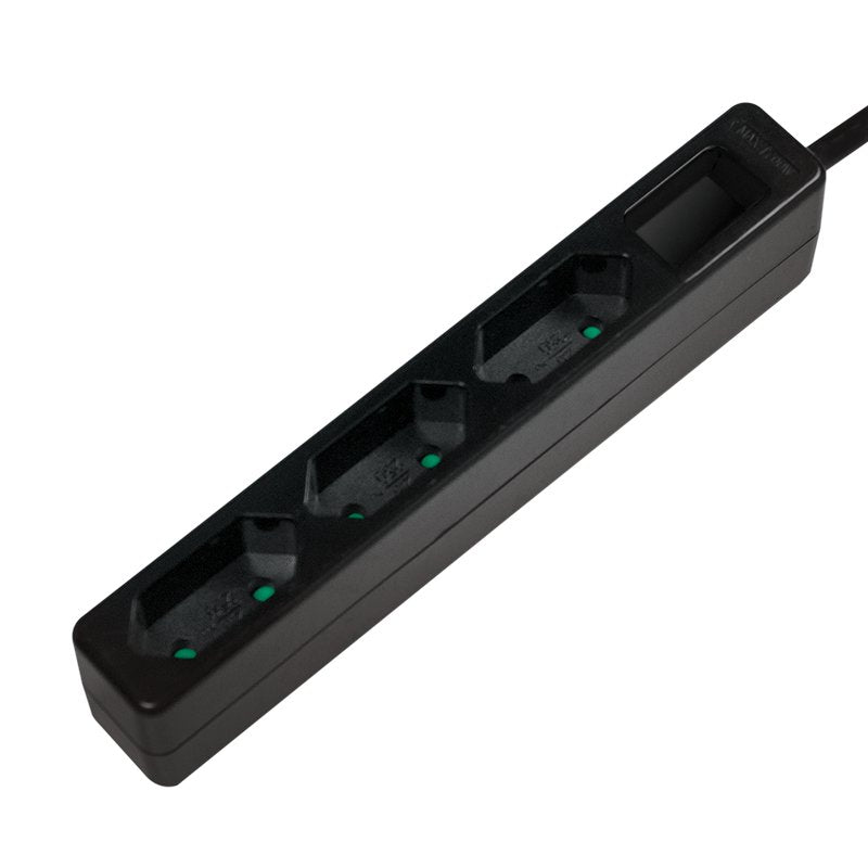 Logilink LPS229B - Power Strip 3 Plugs Plug Europeo), Colour Black
