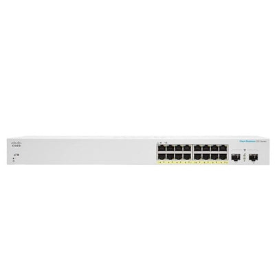Cisco Business 220 Series CBS220-16P-2G Conmutador Smart 16 X 10/100/1000 (PoE + ) + 2 X Gigabit Sfp (enlace A — image 1