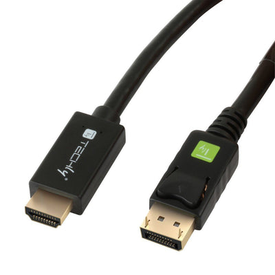 Techly Icoc DSP-H12-020 Adapter Cable Vídeo 2M DisplayPort HDMI Black — image 1