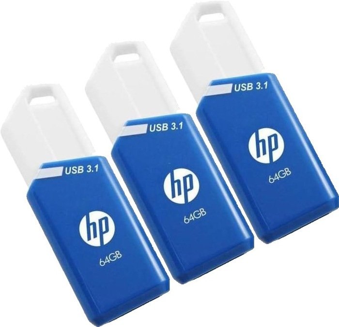 USB 3.1 HP 64GB X755W Pack 3 Azul