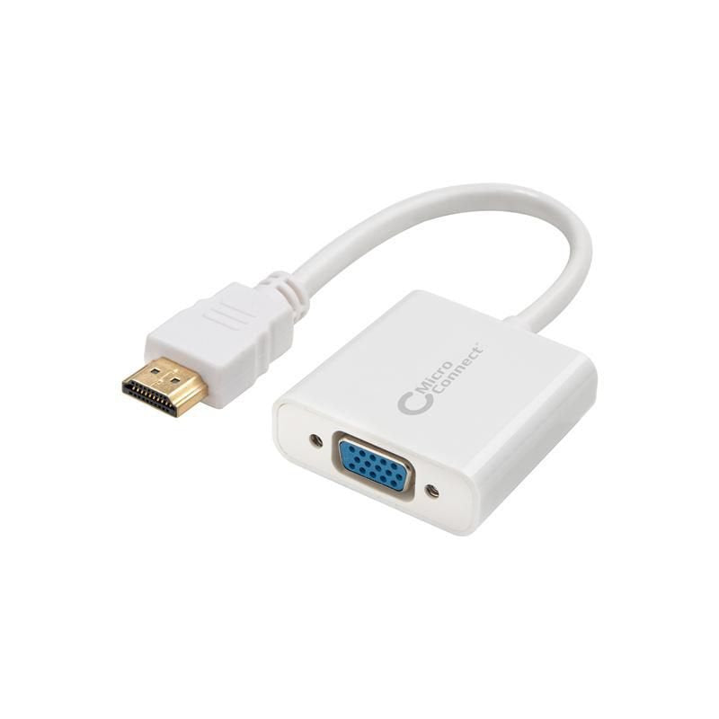 Microconnect HDMVGA1 Adapter Cable Vídeo 0,15M HDMI Type a Standard VGA (d-sub) White
