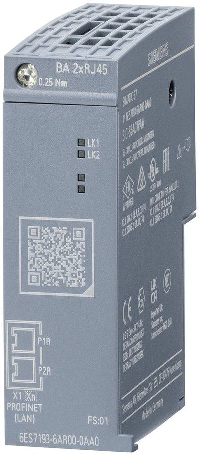 Siemens 6ES71936AR000AA0 Busadapter Ba 2x RJ45 2 RJ45 Connectors Female F.profinet ET200SP — image 1