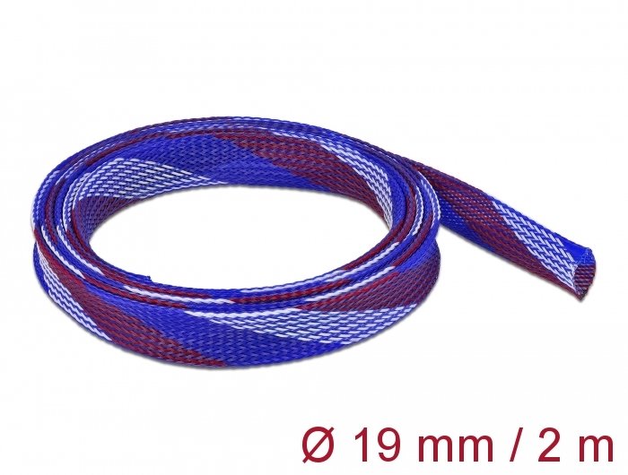 Delock Case Trenzada Expandible 2 Mx 19MM Azul-rojo-blanco