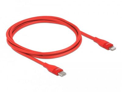 Delock Daten- And Cable Charging USB Type-c™ a Lightning™ Iphone™, Ipad™ And Ipod™ Red 1M Mfi — image 1