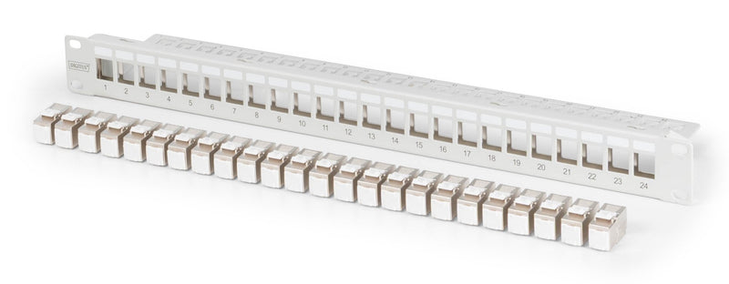 Digitus Patchpanel 1HE 24XCAT6A Keymone Module Geschirmt Gr