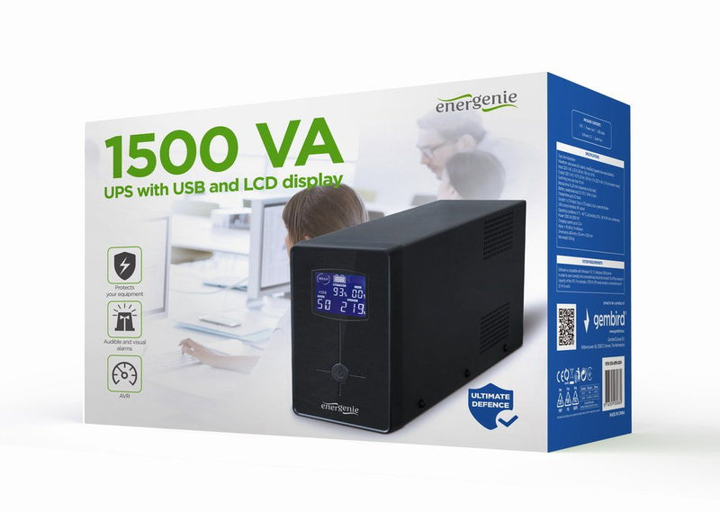 Gembird UPS With Screen LCD And Usb, 1500VA Sw