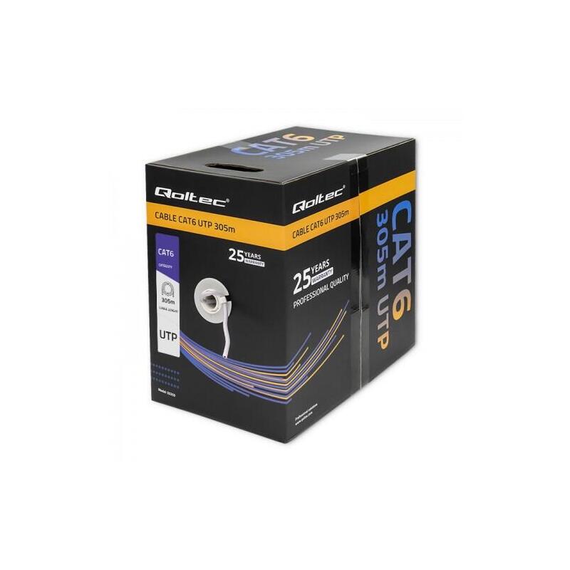 Qoltec Network Cable 50359 UTP Network CAT.6 305M Pvc Grey