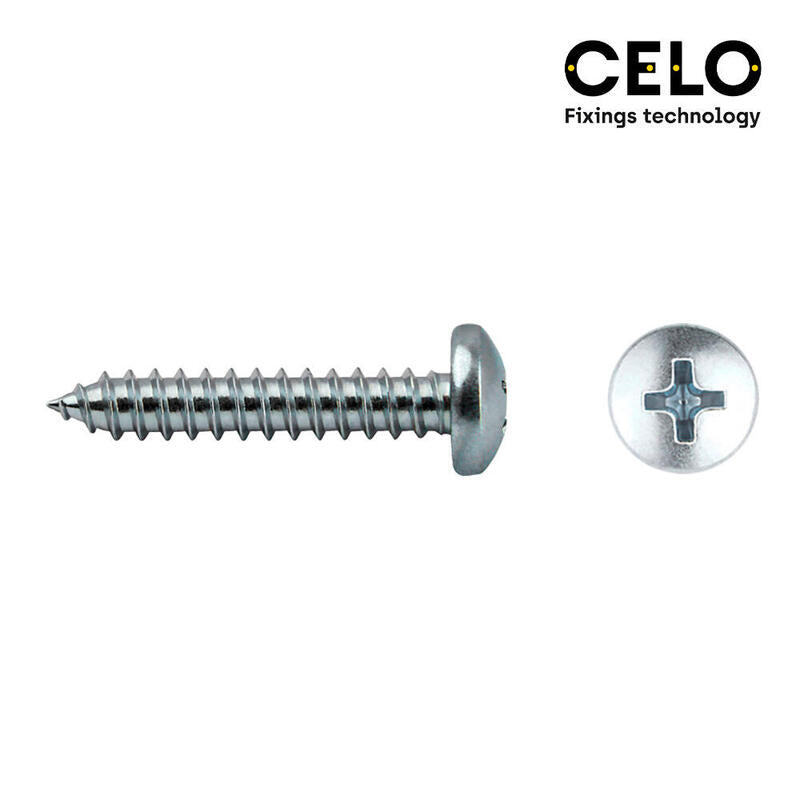 Celo Box 100 Unid. Screw Chapa Alomada Philips Din/Ref 7981 4,8X70MM Zincado