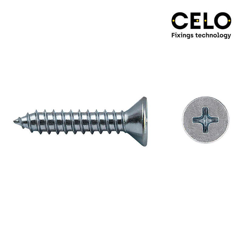 Celo Caja 500 Unid. Tornillo Chapa Avellanado Philips Din/Ref 7982 3,5X22MM Zincado
