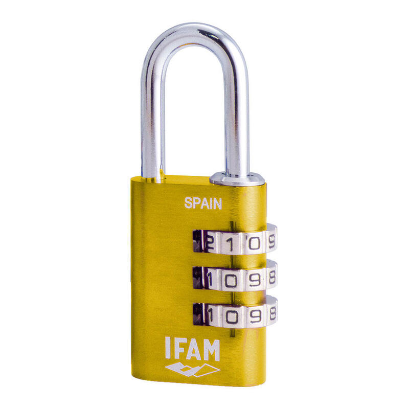 Padlock Col COMBI30 Amarillo 30MM. Arco Ø5MM. Con Combinación. Ifam