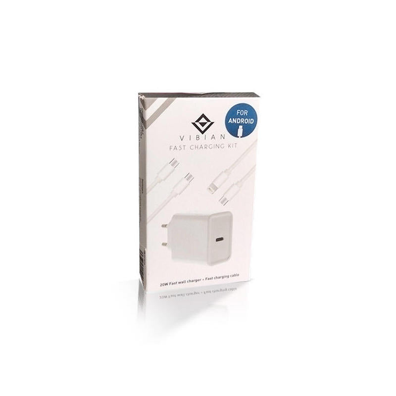 Vibian Wall Charger Charging Fast 1 Port USB-C 20W Includes USB Cable -c Android