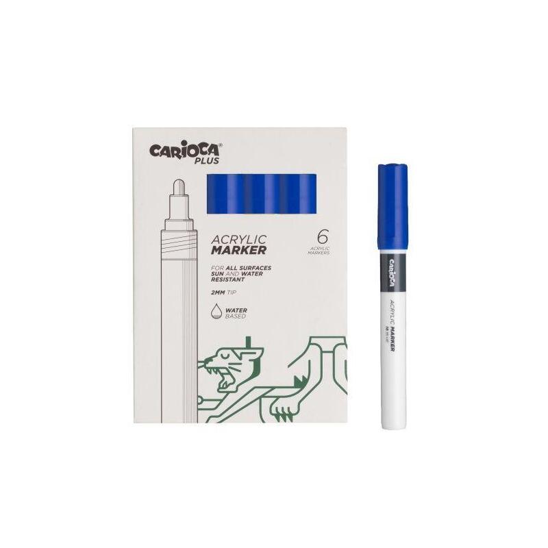 Carioca Plus Pack 6 Marcadores Acrilicos - Punta 2MM - Blue