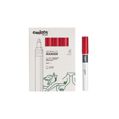 Carioca Plus Pack 6 Marcadores Acrilicos - Punta 2MM - Red — image 1