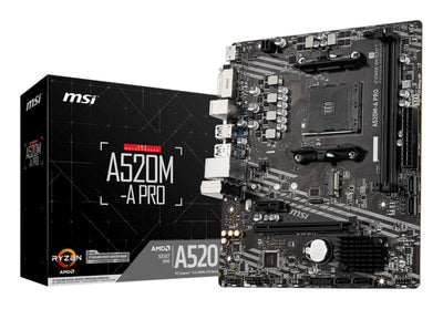 MSI Motherboard AM4 A520M-A Pro M-atx/2XDDR4/4XSATA6/1x USB 3.2/2x USB 2.0 911-7C96-001 — image 1