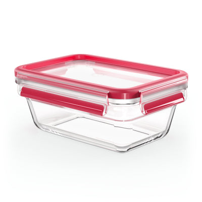 Emsa N10408 Clip & Close Glas Frischhaltedose 0,85 L Transparent/Red — image 1