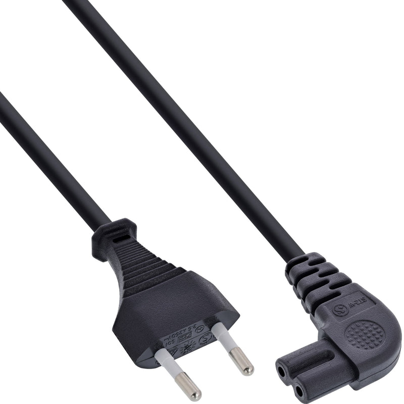 Inline Cable Power , Connector Euro a Connector EURO8 Angulado, Black 3,0M