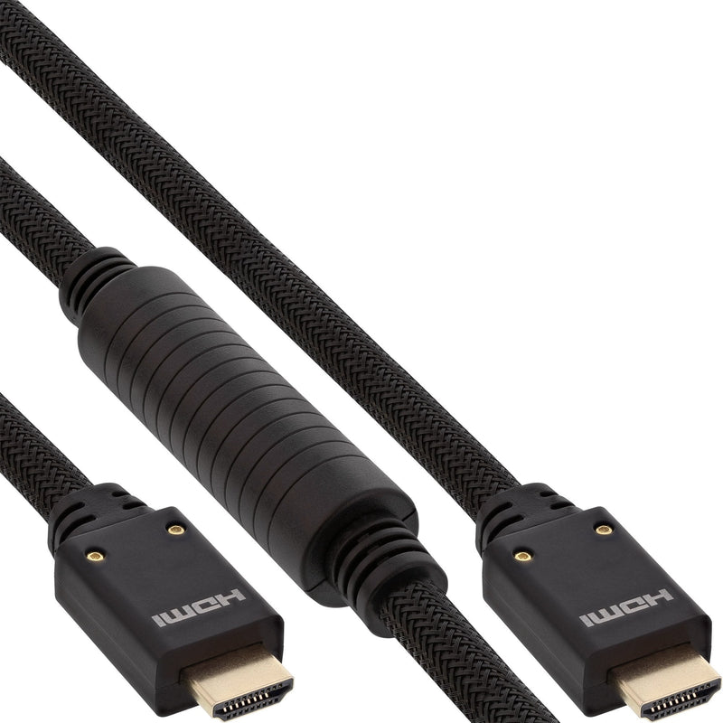 Inline HDMI Cable Activo With Ethernet, 4K2K, M/M, Black Contactos Dorados, 25M