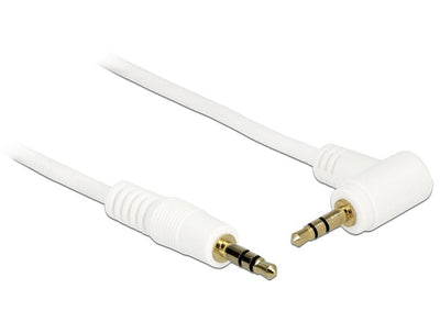 Delock Cable Jack 3,5MM 3 Pin Connector Male Connector Male Angulado 2M White — image 1