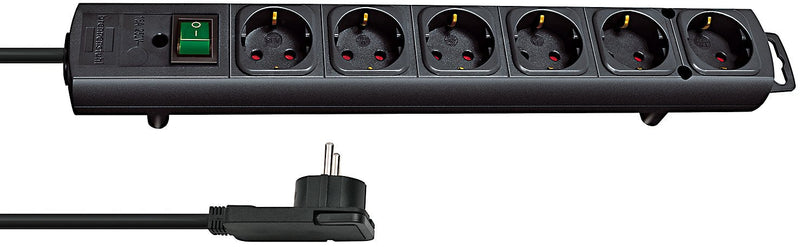 Brennenstuhl 1153300100 Base Múltiple 2M 6 Salidas AC Indoor Black
