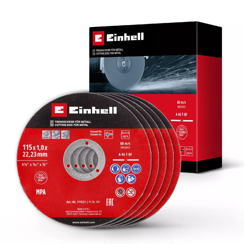 Drive Corte Thin Einhell, Ø 115 X 1,0MM, 5 Pieces Amoladoras Angulares 711521
