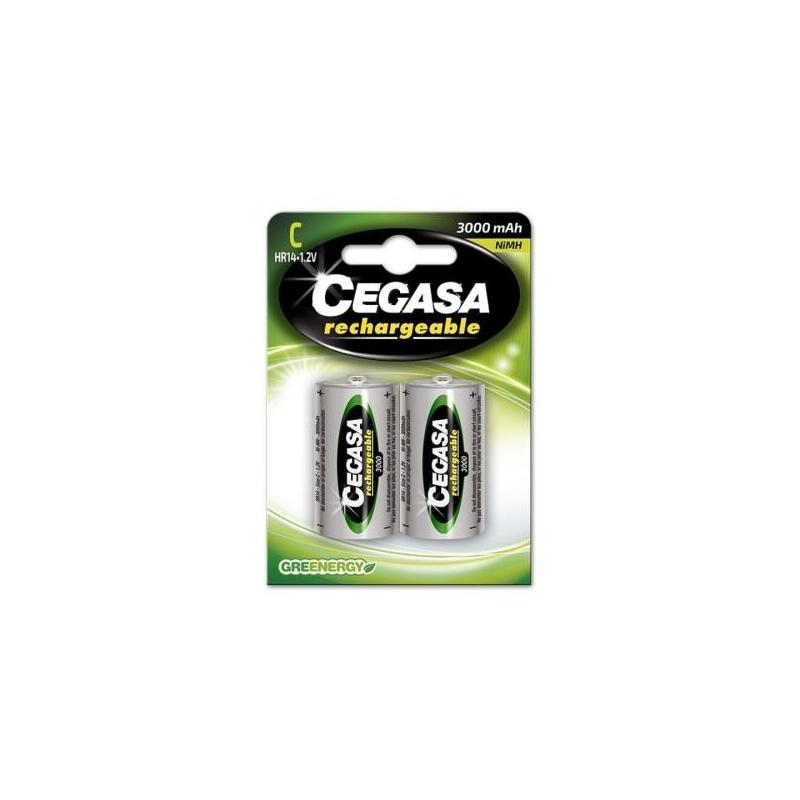 Cegasa Rechargeable Pack 2 Batteries Recargables HR14 C 3000MAH