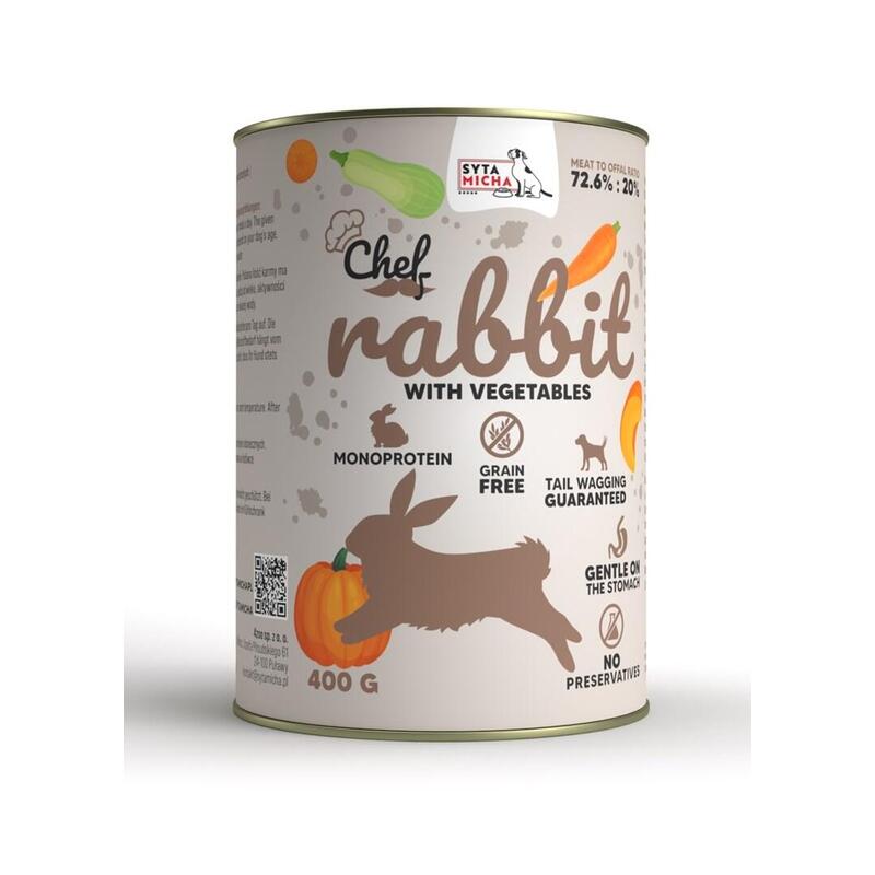 Syta Micha Comida Húmeda Perros Chef Rabbit With Vegetables 400G