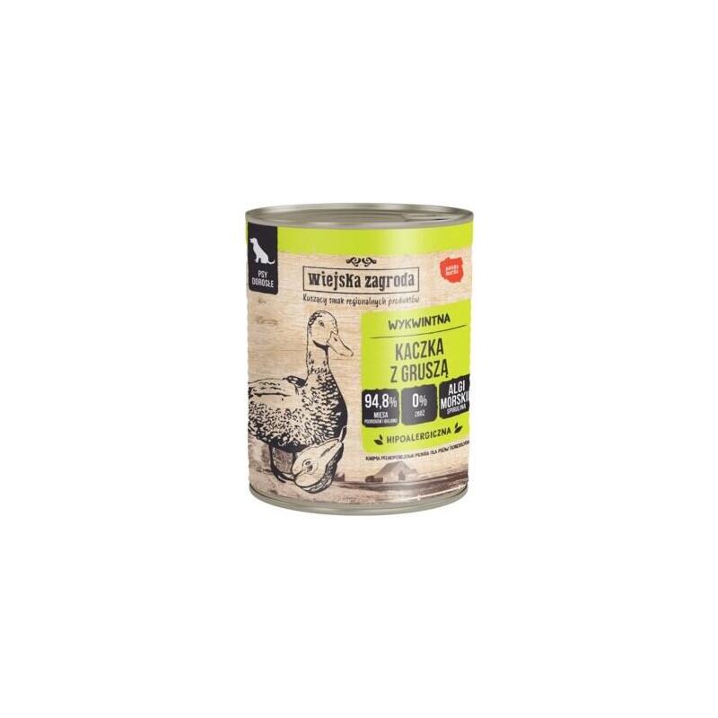Wiejska Zagroda Comida Húmeda Perros Pato With Pera 800G