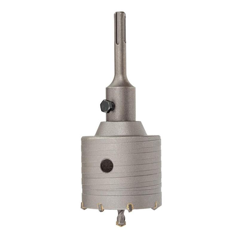 Corona Pasamuros Metal Duro (md) Ø90MM + Husillo Sds Plus + Drill Bit Guía