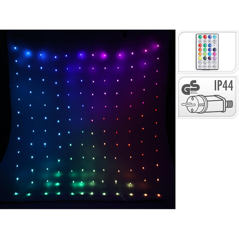 Curtain 400 LED RGB With Perlas Transparent