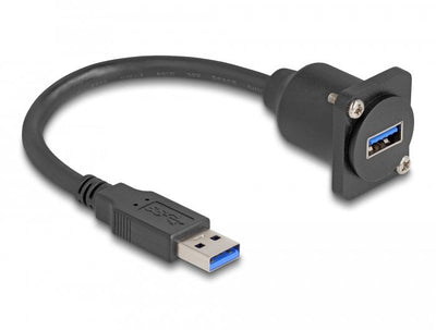 Delock D Type USB 5Gbps Cable Type a Connector Male a Type a Connector Female Black 20CM — image 1