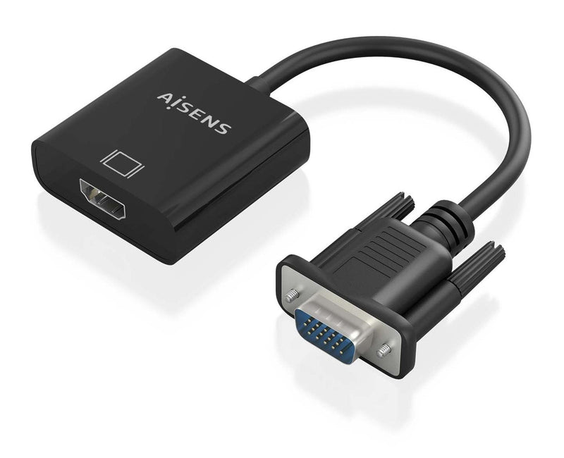 Aisens Cable Converter Svga + Audio a Hdmi, Svga/M+jack 3.5/H+usb Microb/H-hdmi a/H, Black 20CM