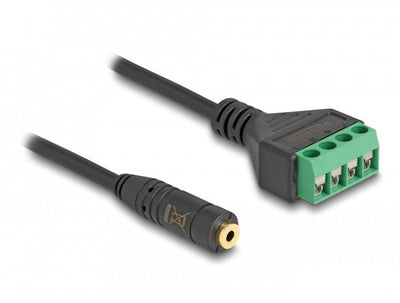 Delock 66295 Cable Adapter Plug Stereo Female 3,5MM And 4 Clavijas a Bloque Terminals 20CM — image 1