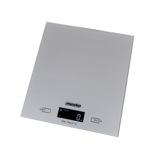 Mesko Scale Kitchen Ms 3145, Capacity 5KG, Screen LCD Large Cero Autoapagado, Silvera