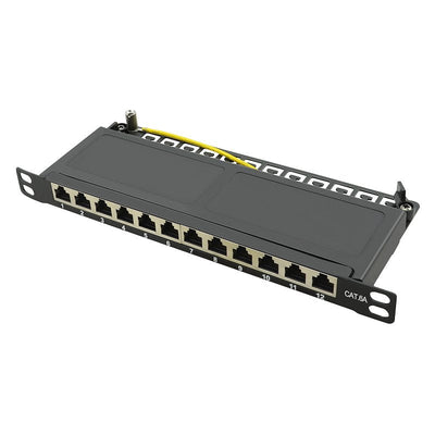 Logilink Patchpannel 10 12 Port CAT.6A STP Black 0.5 He — image 1