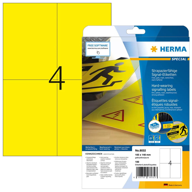 Herma 8032 Label Printer Yellow Label Printer Self-adhesive